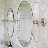 Claremont Medium Wall Light Fluted Glass - Polished Nickel