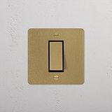 1G Retractive Rocker Switch - Antique Brass Black