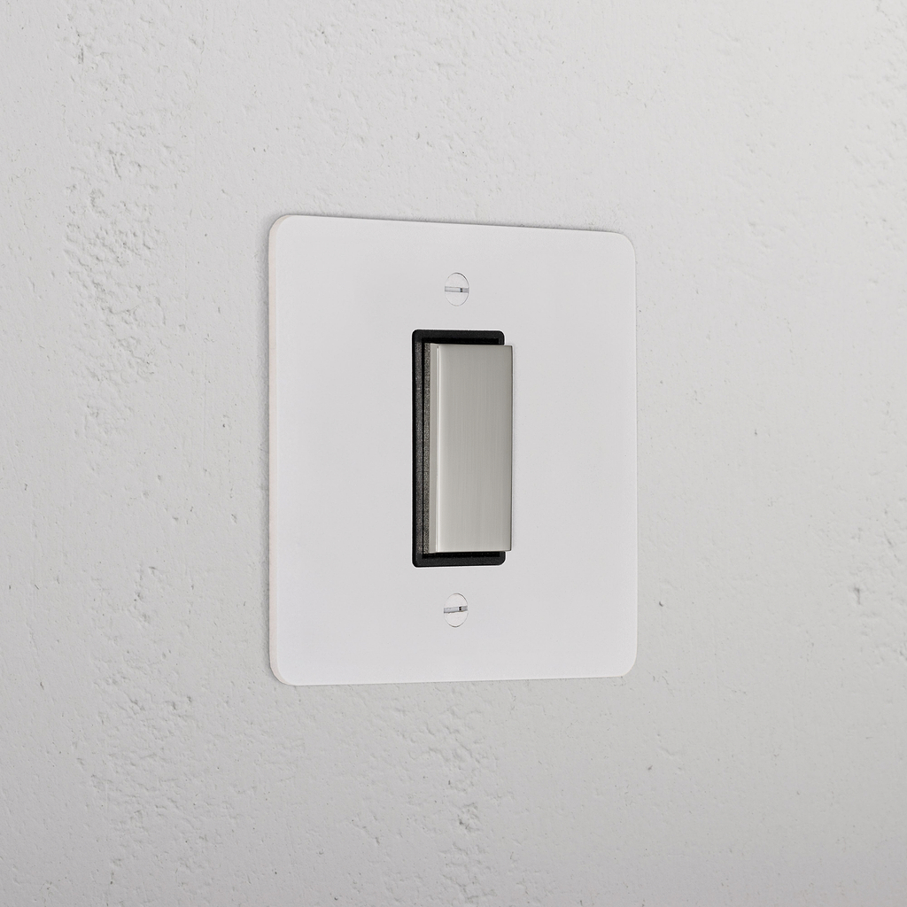 1G Centre Retractive Rocker Switch _ Paintable Polished Nickel Black 