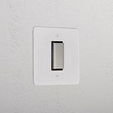 1G Centre Retractive Rocker Switch _ Paintable Polished Nickel Black 