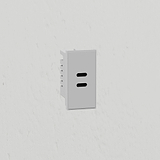 Usb C+C Outlet Module 25mm - White