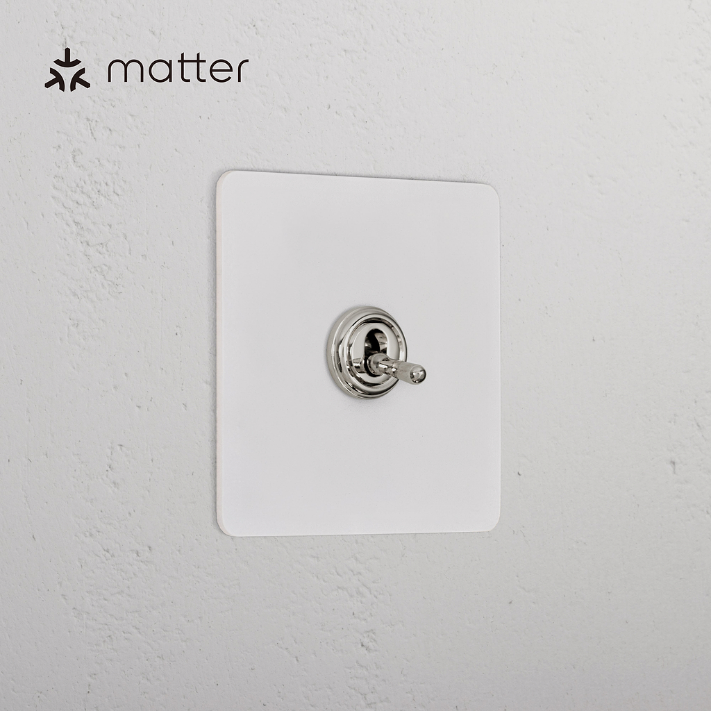 1G Smart Retractive Toggle Switch – Paintable Polished Nickel