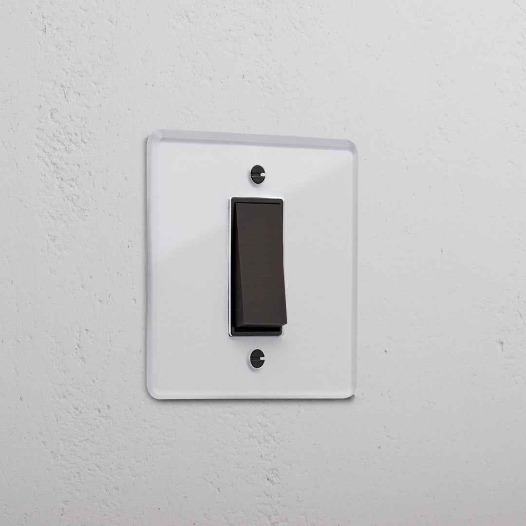 1G Two Way Rocker Switch - Clear Bronze Black