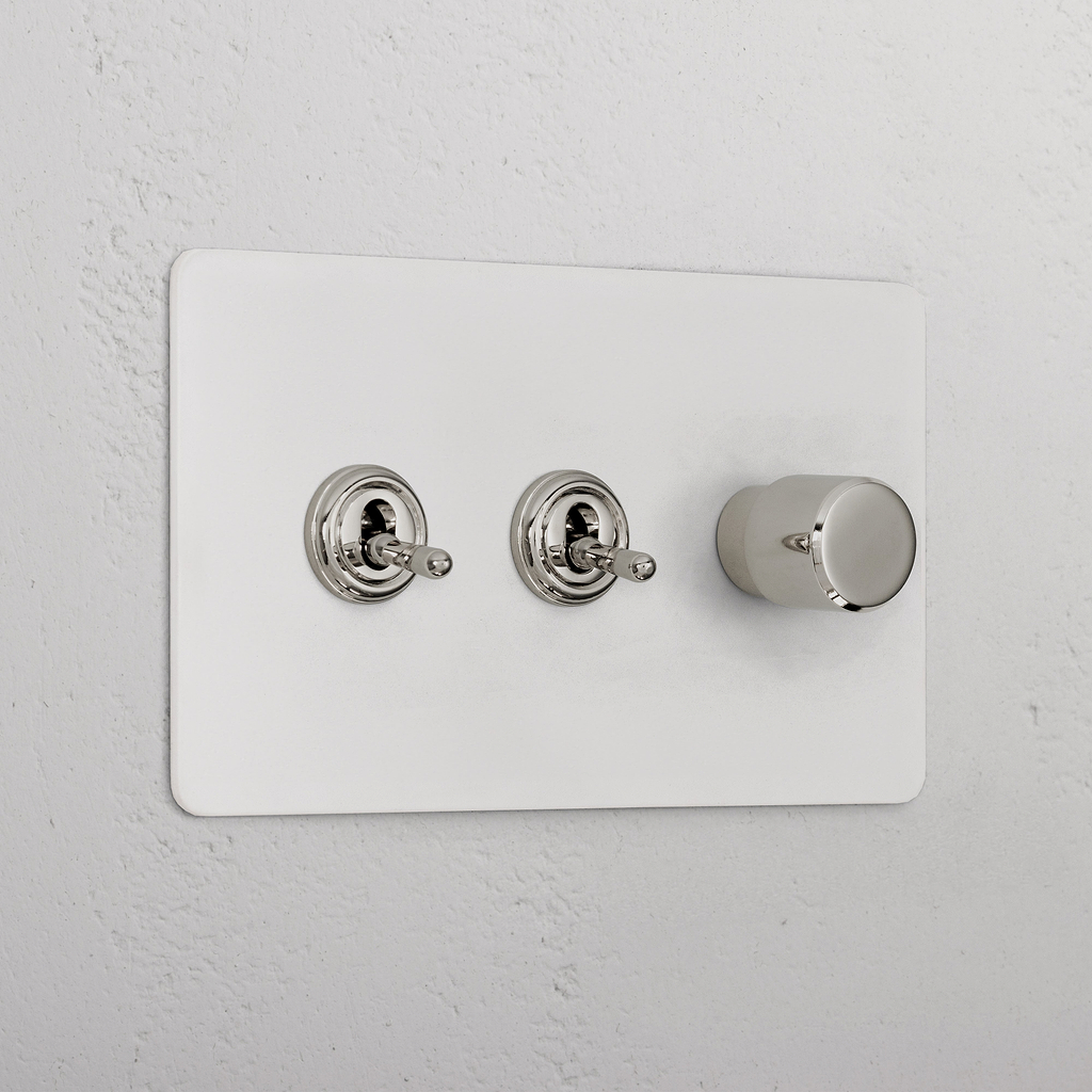 3G Mixed Switch 2T1D - Paintable Polished Nickel