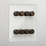 Clear Bronze 8 Gang 2 Way Dimmer Elegant Light Switch