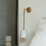 Richmond Small Hanging Wall Light Fine Porcelain - Antique Brass