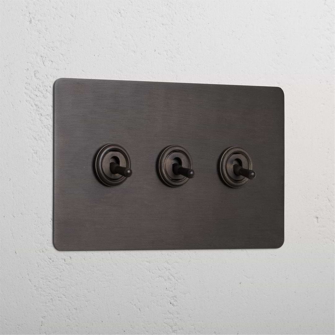 Bronze 3 Gang 2 Way Luxury Light Switch