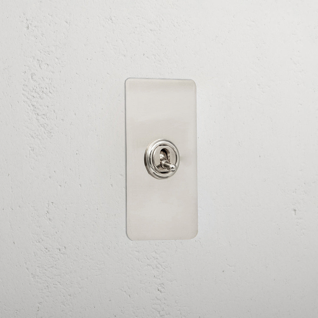 Elegant Polished Nickel 1 Gang 2 Way Architrave Toggle Light Switch