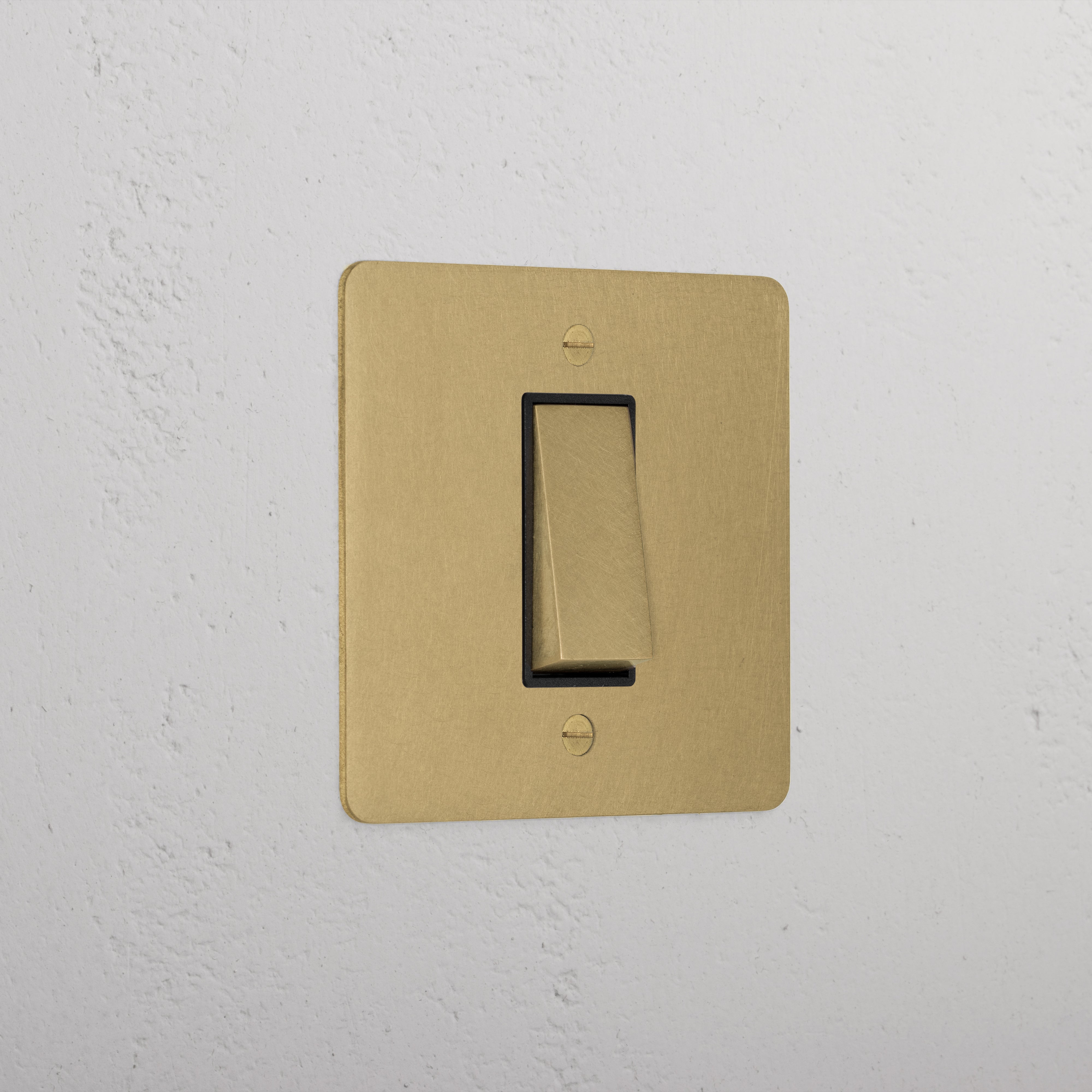 1G Retractive Rocker Switch - Antique Brass Black