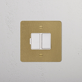 Switched Fused Spur (FCU) - Antique Brass White