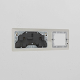 1G 50mm Module & Double Socket UK Plate - Polished Nickel White
