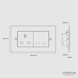 13A Socket + USB A+C Fast Charge - Clear Black