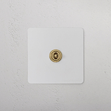 1G Centre Retractive Toggle Switch - Paintable Antique Brass