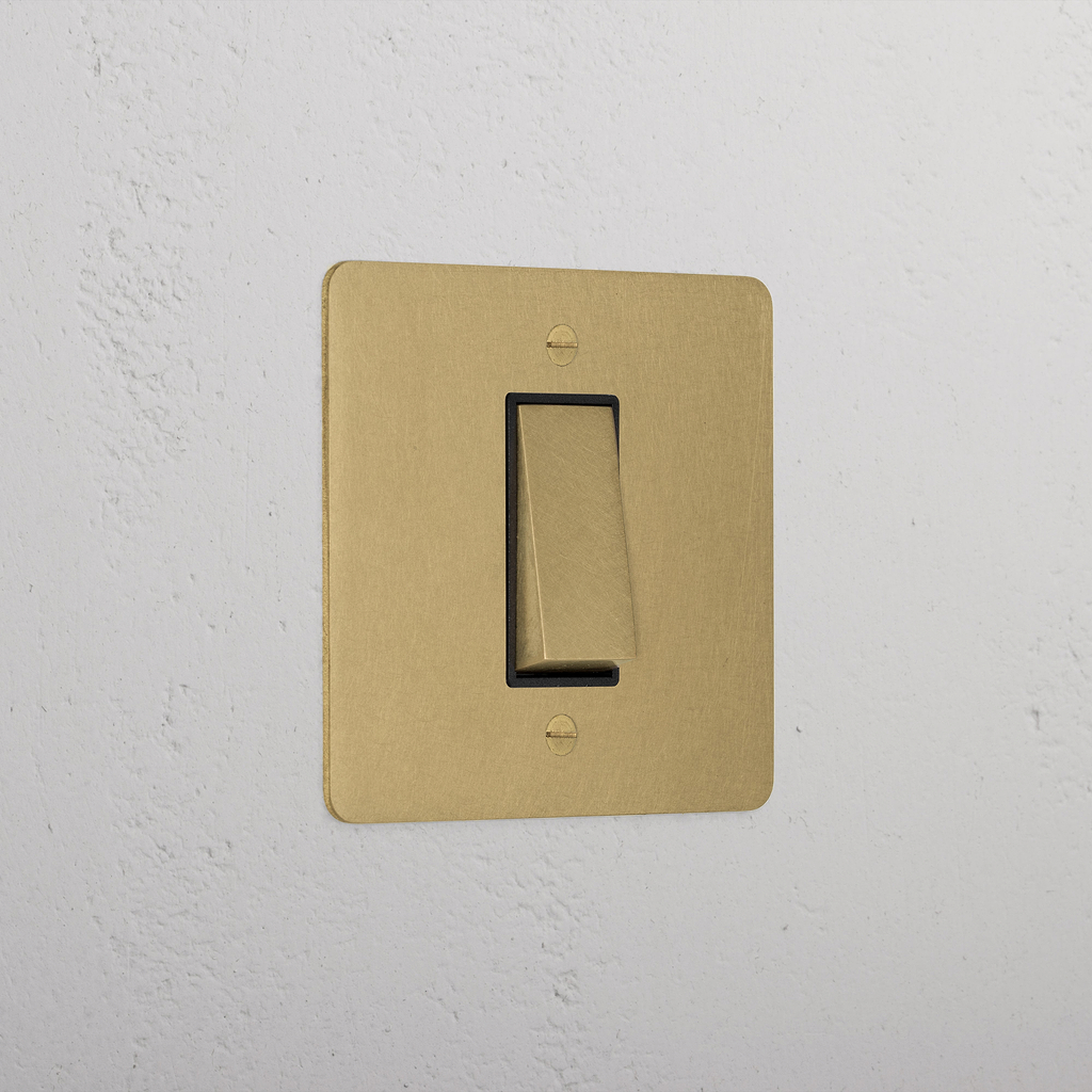 1G Intermediate Rocker Switch - Antique Brass Black