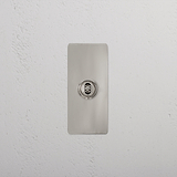 1G Architrave Centre Retractive Toggle Switch - Polished Nickel