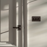 Harper Short Plate Sprung Door Handle - Bronze 