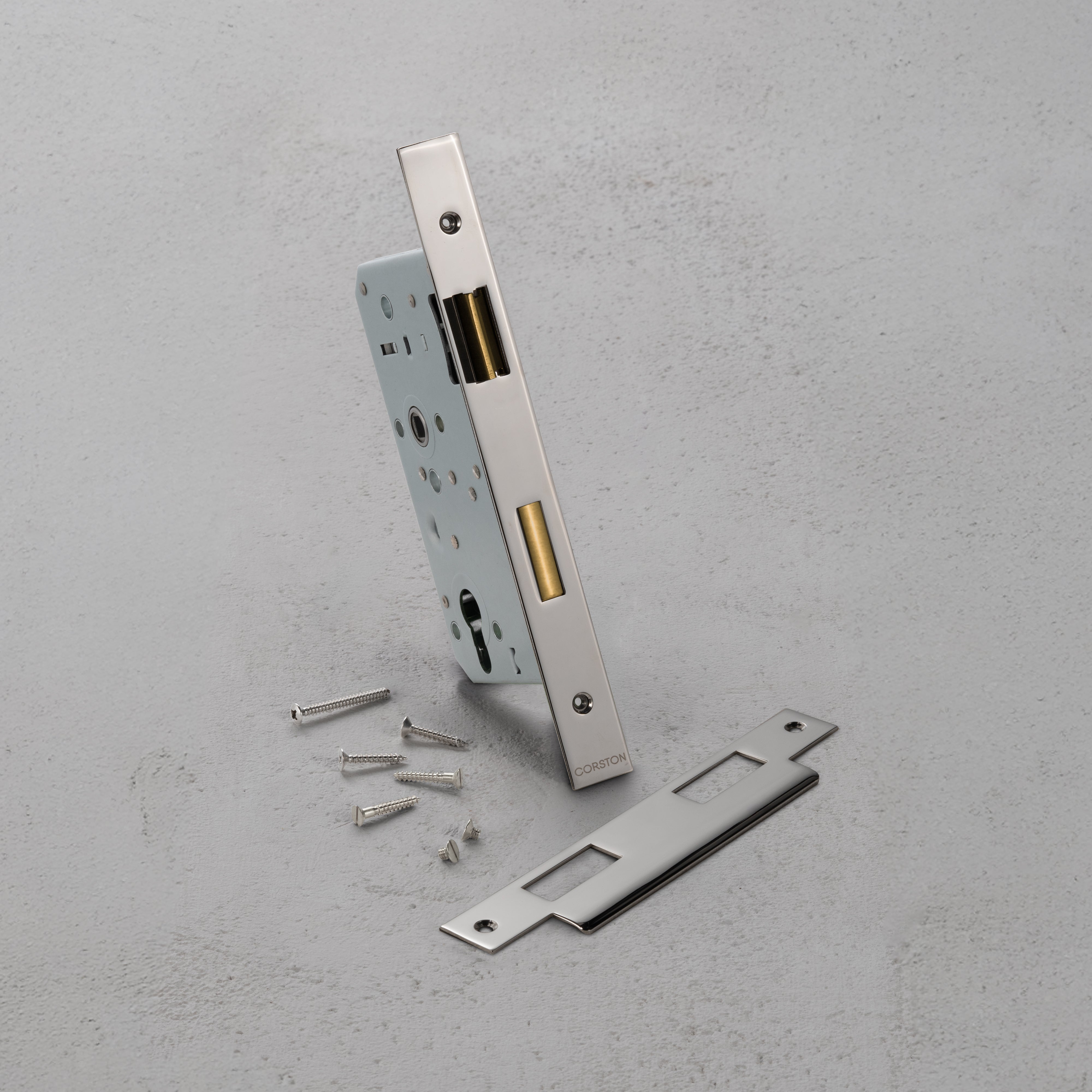 Euro Mortice Lock 60mm - Polished Nickel