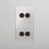 4G Vertical Two Way Toggle Switch - Clear Bronze