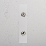 2G Architrave Two Way Toggle Switch - Paintable Polished Nickel