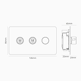 3G Mixed Switch 2T1D - Antique Brass