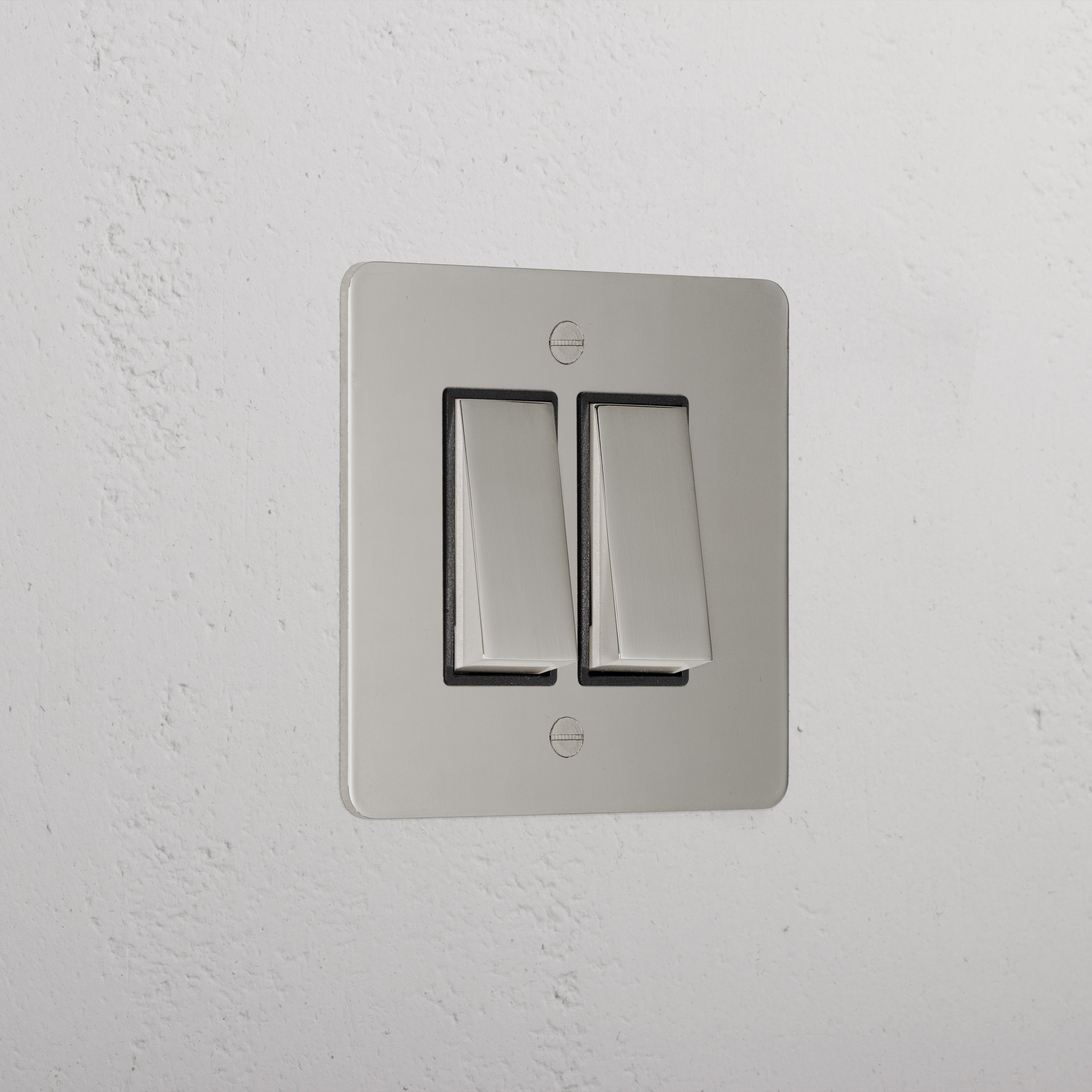 2G Two Way Rocker Switch - Polished Nickel Black