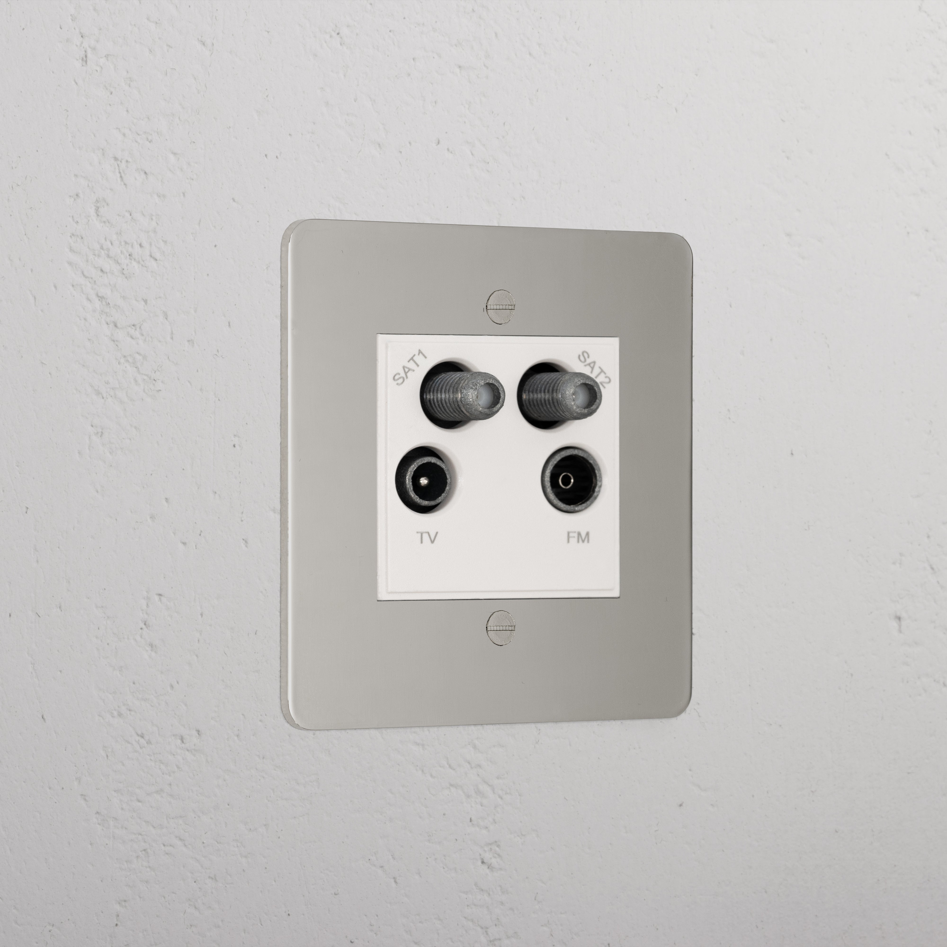 Premium Polished Nickel Aerial Socket Black