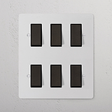 6G Two Way Rocker Switch - Paintable Bronze Black