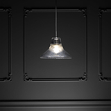 Hammersmith Medium Pendant Light Fluted Glass - Polished Nickel