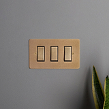 3G Two Way Rocker Switch - Antique Brass Black