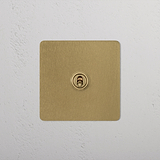 1G Retractive Toggle Switch - Antique Brass