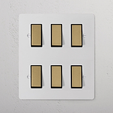 6G Two Way Rocker Switch - Paintable Antique Brass Black
