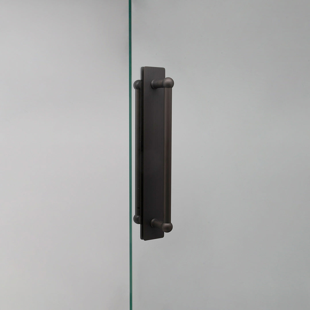 Bronze Harper Double Pull Handle With Plate 320mm On White Background