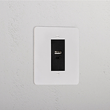 USB A+C Socket _ Paintable Black