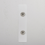 2G Architrave Two Way Toggle Switch - Paintable Polished Nickel 