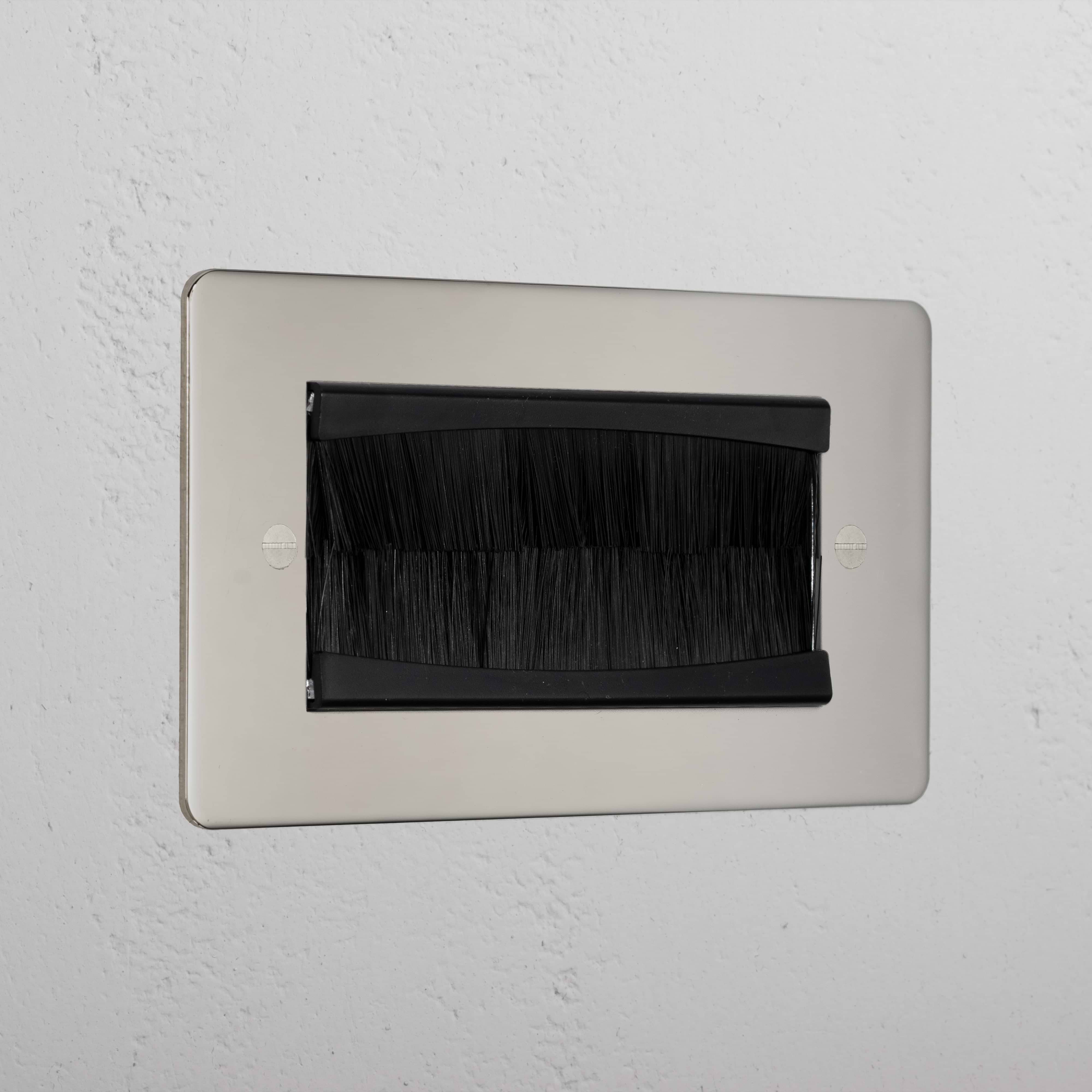 Double Module Brush Plate - Polished Nickel Black