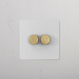 2G Dimmer Switch - Paintable Antique Brass