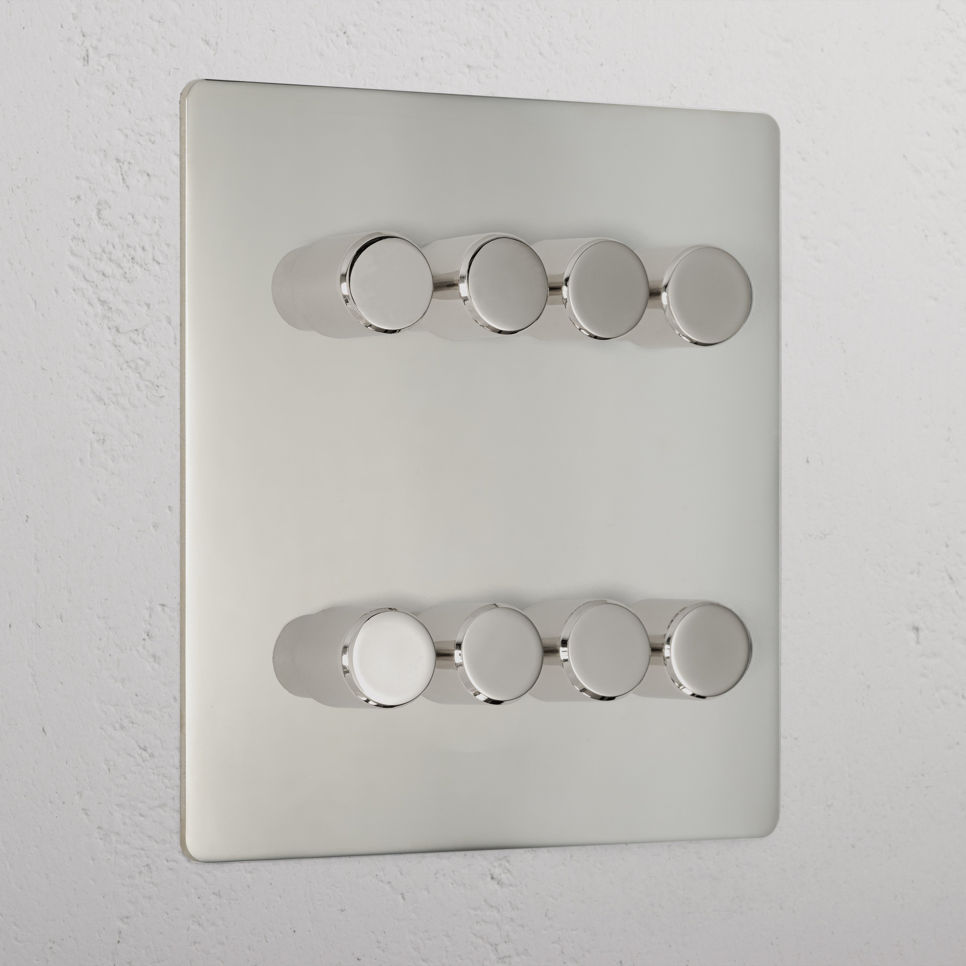 Elegant Polished Nickel 8 Gang 2 Way Dimmer Light Switch