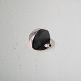 Polished Nickel Half Moon Door Stop On White Background