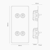 4G Vertical Two Way Toggle Switch - Clear Antique Brass