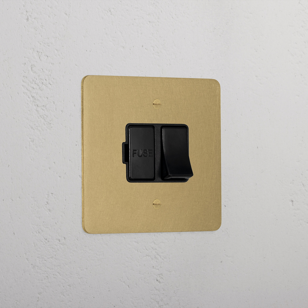 Premium Antique Brass Switched Fused Spur Black