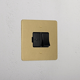 Premium Antique Brass Switched Fused Spur Black