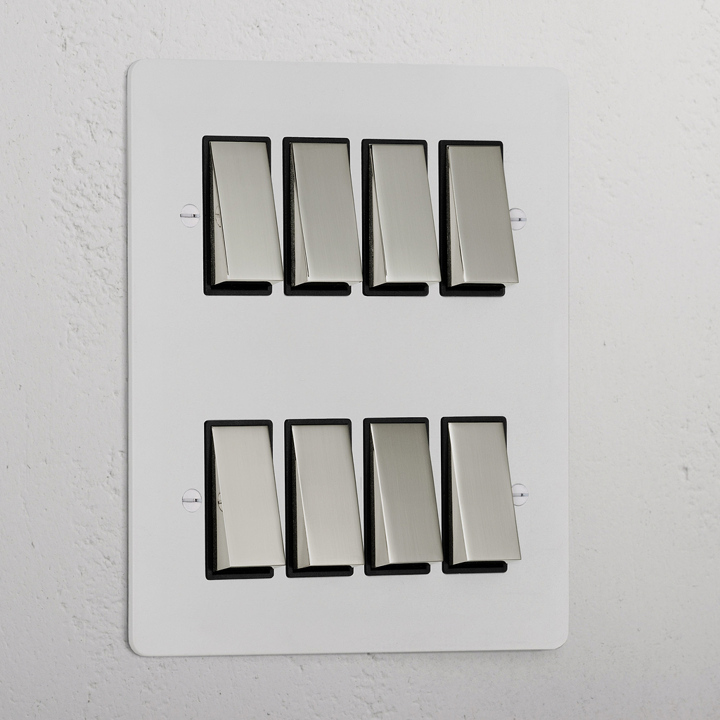 8G Two Way Rocker Switch _ Paintable Polished Nickel Black