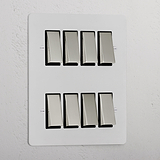 8G Two Way Rocker Switch _ Paintable Polished Nickel Black