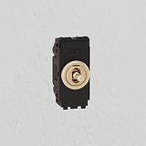Centre Retractive Toggle Switch - Antique Brass