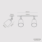 Perryn Double 50mm Spotlight - Antique Brass