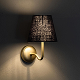 Malvern Medium Wall Light Basalt Grey - Antique Brass