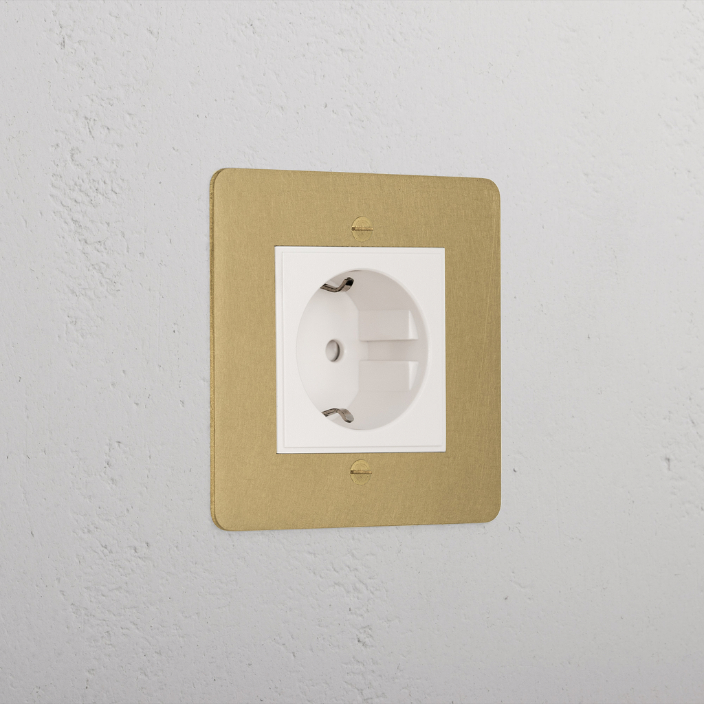 Interior Antique Brass Shuko Socket White