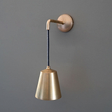 Antique Brass Hanging Wall Light With A Antique Solid Brass Shade