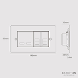 2x CAT 6 + USB A+C Fast Charge Socket - Polished Nickel Black