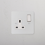 Single Socket UK - Paintable White